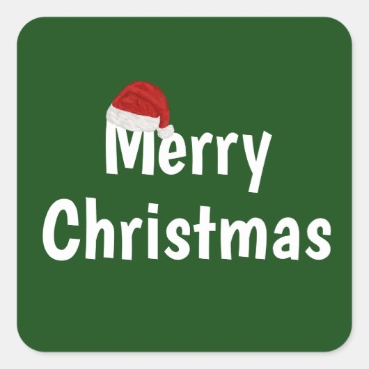 Frohe Weihnachten Quadratischer Aufkleber (Vorderseite)
