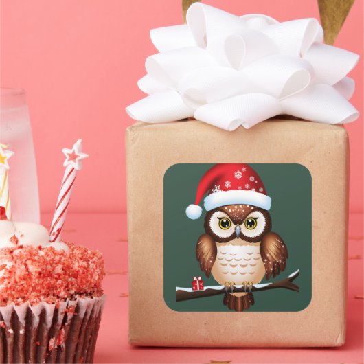 Frohe Weihnachten Quadratischer Aufkleber (Party)