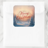 Frohe Weihnachten Quadratischer Aufkleber (Tasche)