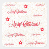Frohe Weihnachten! Quadratischer Aufkleber (Vorderseite)