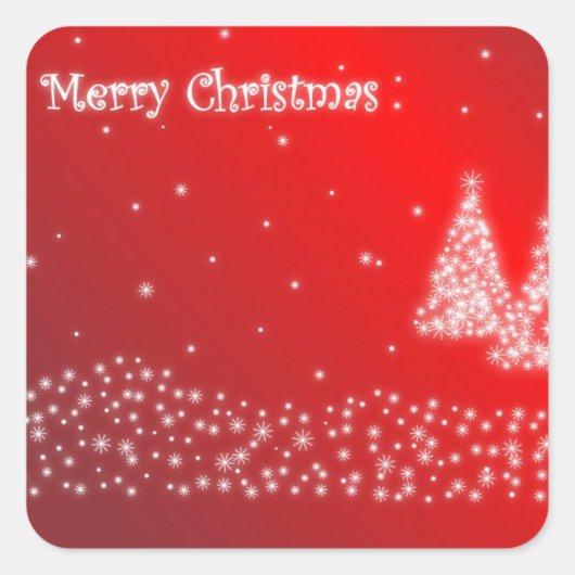 Frohe Weihnachten Quadratischer Aufkleber (Vorderseite)
