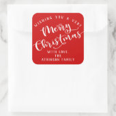 Frohe Weihnachten Quadratischer Aufkleber (Tasche)