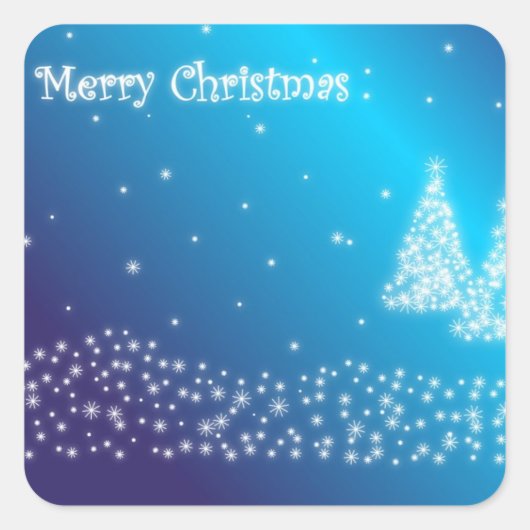 Frohe Weihnachten Quadratischer Aufkleber (Vorderseite)