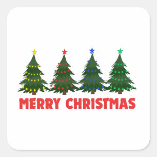 Frohe Weihnachten Quadratischer Aufkleber