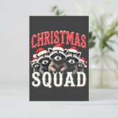 Frohe Weihnachten Raccoon Weihnachtsmannmütze Lieb Dankeskarte (Stehend Vorderseite)