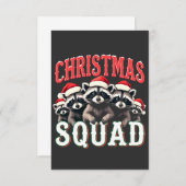 Frohe Weihnachten Raccoon Weihnachtsmannmütze Lieb Dankeskarte (Vorne/Hinten)