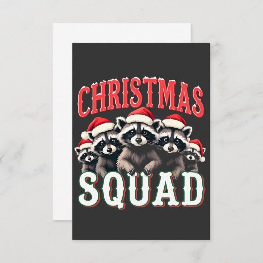 Frohe Weihnachten Raccoon Weihnachtsmannmütze Lieb Dankeskarte (Vorne/Hinten)