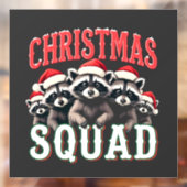 Frohe Weihnachten Raccoon Weihnachtsmannmütze Lieb Fensteraufkleber (Blatt 2)