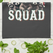 Frohe Weihnachten Raccoon Weihnachtsmannmütze Lieb Geschirrtuch (Gefaltet)