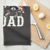 Frohe Weihnachten Raccoon Weihnachtsmannmütze Lieb Geschirrtuch (Viertel Falte)