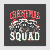 Frohe Weihnachten Raccoon Weihnachtsmannmütze Lieb Magnetkarte (Vorderseite)