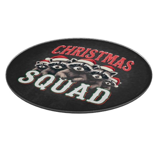 Frohe Weihnachten Raccoon Weihnachtsmannmütze Lieb Schneidebrett (Ecke)