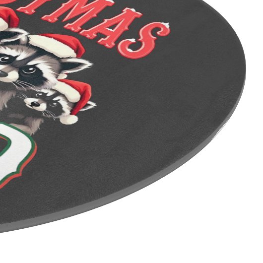 Frohe Weihnachten Raccoon Weihnachtsmannmütze Lieb Schneidebrett (Ecke)