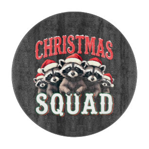 Frohe Weihnachten Raccoon Weihnachtsmannmütze Lieb Schneidebrett