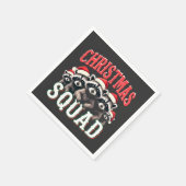 Frohe Weihnachten Raccoon Weihnachtsmannmütze Lieb Serviette (Ecke)