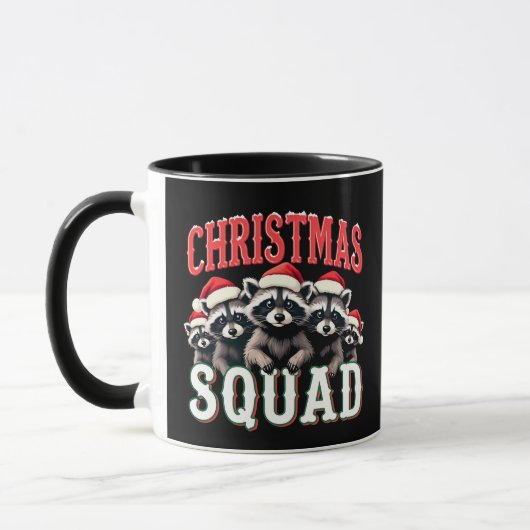 Frohe Weihnachten Raccoon Weihnachtsmannmütze Lieb Tasse (Links)