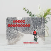 Frohe Weihnachten - Radfahrer, der Zuhause den (Stehend Vorderseite)