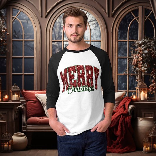 Frohe Weihnachten Ragland Sleeve T - Shirt