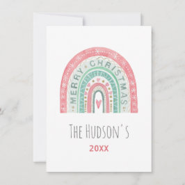 Frohe Weihnachten Rainbow FAMILY NAME Watercolor A