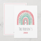 Frohe Weihnachten Rainbow FAMILY NAME Watercolor A (Vorne/Hinten)