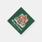 Frohe Weihnachten Real Anwesen Company Green Party Serviette (Ecke)