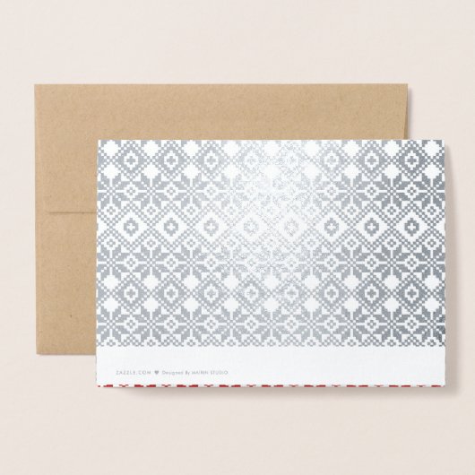 Frohe Weihnachten Real Foil Luxury Custom Foto Car Folienkarte (Rückseite mit Umschlag)