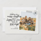 Frohe Weihnachten Real Hugs Script Gray Foto (Vorderseite)