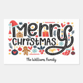 Frohe Weihnachten Rechteckiger Aufkleber (Vorderseite)