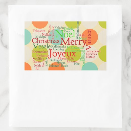 Frohe Weihnachten Rechteckiger Aufkleber (Tasche)