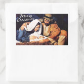 Frohe Weihnachten Rechteckiger Aufkleber (Tasche)