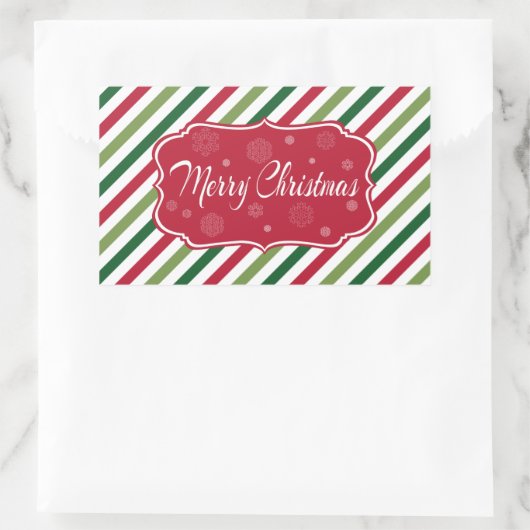 Frohe Weihnachten Rechteckiger Aufkleber (Tasche)