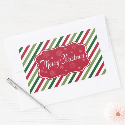Frohe Weihnachten Rechteckiger Aufkleber (Umschlag)