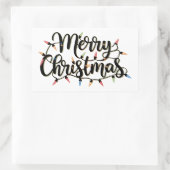 Frohe Weihnachten Rechteckiger Aufkleber (Tasche)