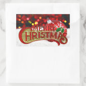 Frohe Weihnachten Rechteckiger Aufkleber (Tasche)