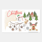 Frohe Weihnachten Rechteckiger Aufkleber (Vorderseite)