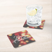 Frohe Weihnachten Rechteckiger Pappuntersetzer (Vor Ort)