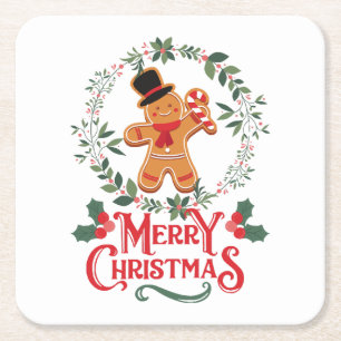 Frohe Weihnachten Rechteckiger Pappuntersetzer