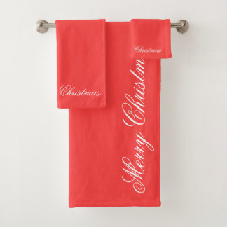 Frohe Weihnachten Red Badhandtuch Set