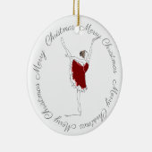 Frohe Weihnachten Red Ballerina Ornament (Rechts)