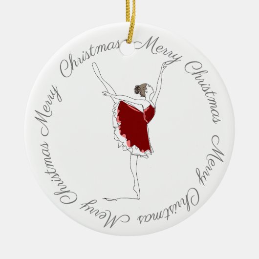 Frohe Weihnachten Red Ballerina Ornament (Vorne)