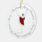 Frohe Weihnachten Red Ballerina Ornament (Links)