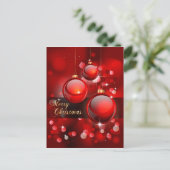 Frohe Weihnachten Red Baubles (Stehend Vorderseite)