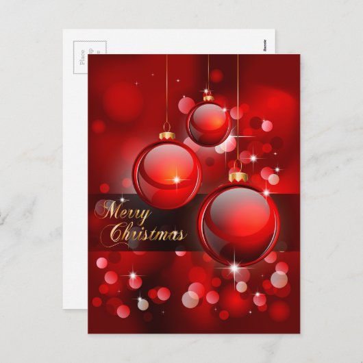 Frohe Weihnachten Red Baubles (Vorne/Hinten)