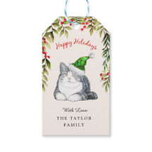 Frohe Weihnachten Red Berries Fat Cat Lovers