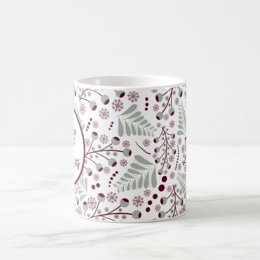 Frohe Weihnachten Red Berries Kaffeetasse (Mittel)