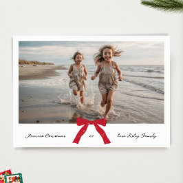 Frohe Weihnachten RED bow BLACK ink Foto Holiday