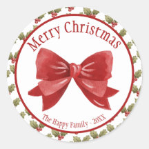 Frohe Weihnachten Red Bow Botanical Berries