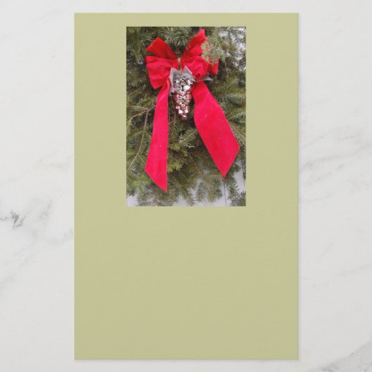 Frohe Weihnachten Red Bow Briefpapier (Vorderseite)