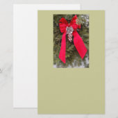 Frohe Weihnachten Red Bow Briefpapier (Vorne/Hinten)