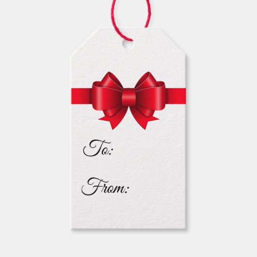 Frohe Weihnachten Red Bow Geschenkanhänger (Vorderseite)